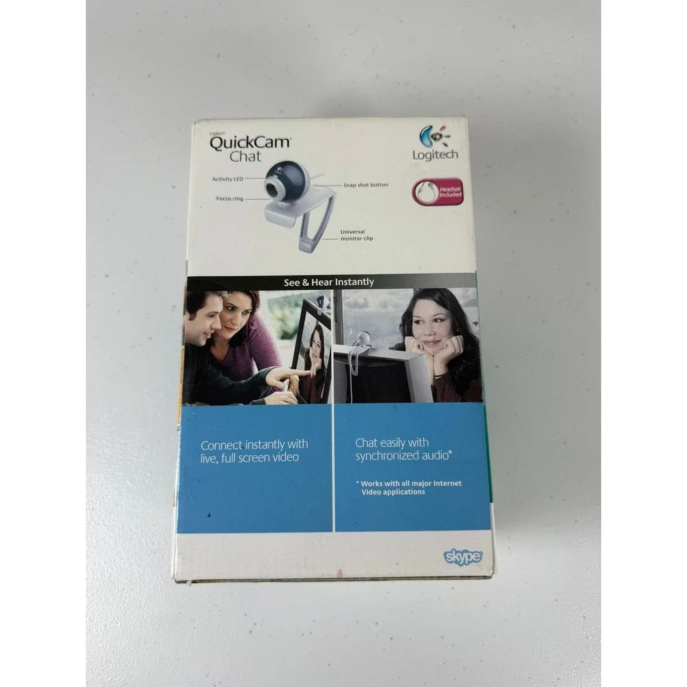Logitech QuickCam Video Chat Web Camera Skype Headset Included Sealed Box